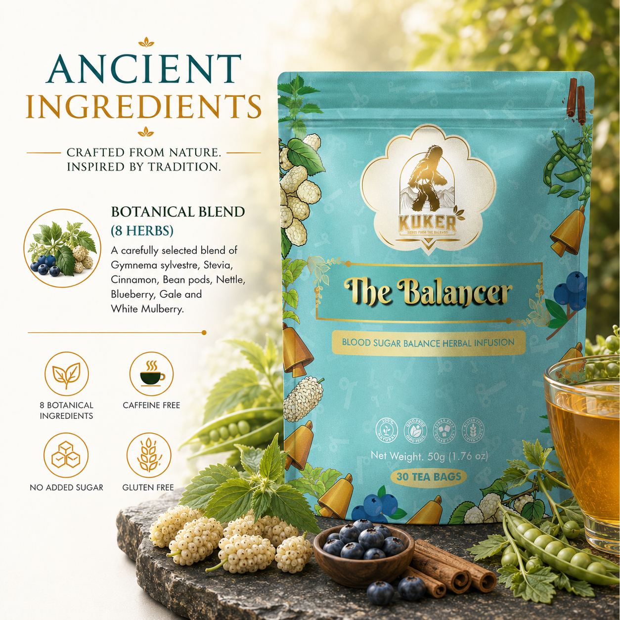 KUKER® Balancer Tea 30 Tea Bags | Diabetics Tea