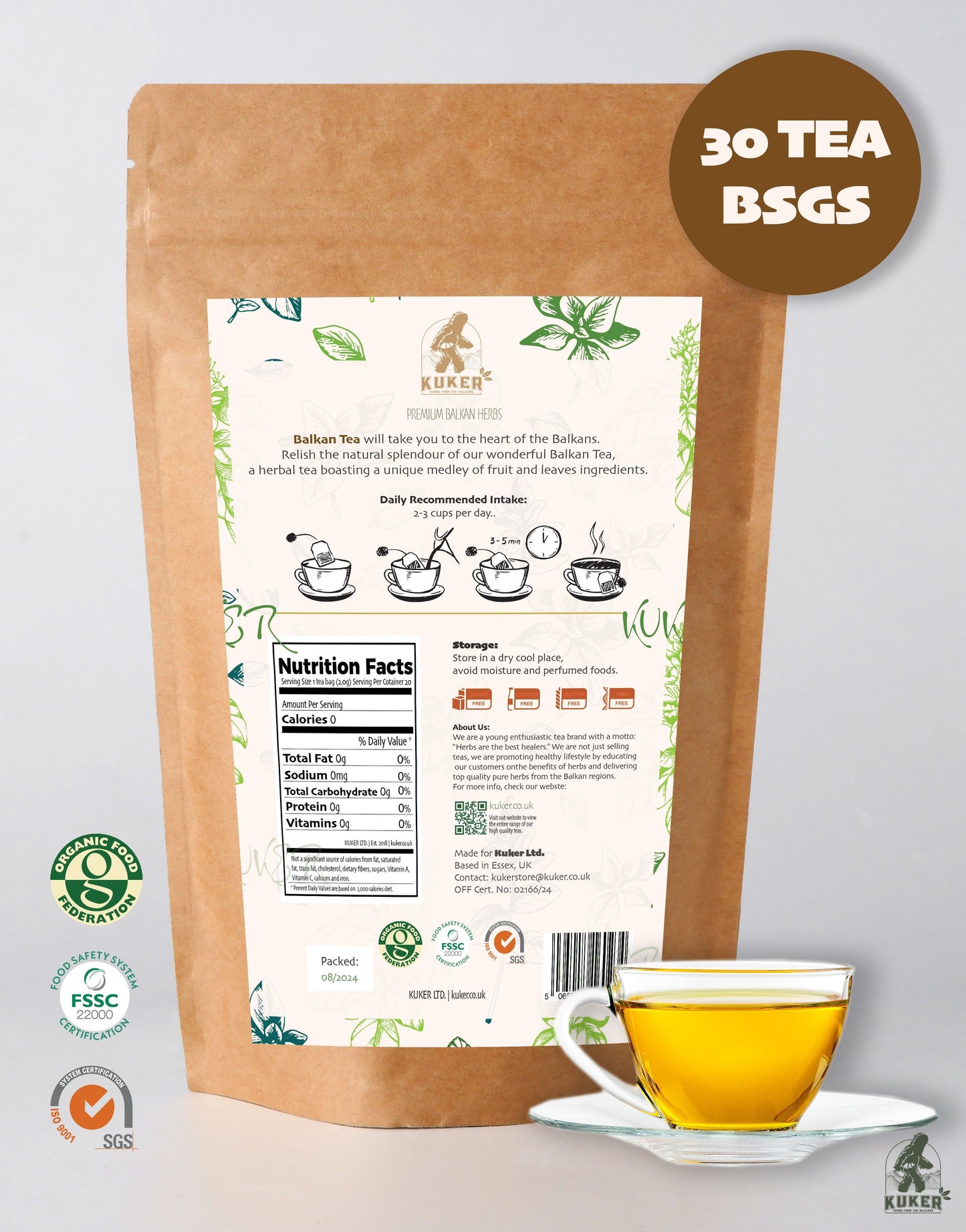 KUKER® Balkan Tea 20 Bags | 40g - Kuker Shop