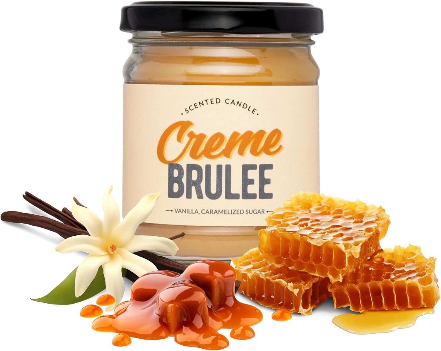 Beeswax Candle "Creme Brûlée"