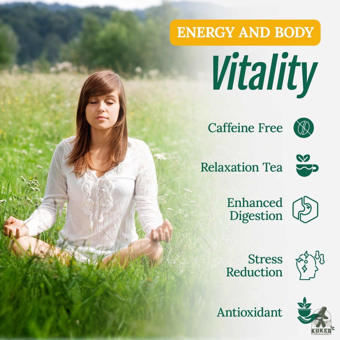 Solar Chakra Tea 20 Biodegradable Bags | 30g | Manipura Balance Yoga Tea - Kuker Shop