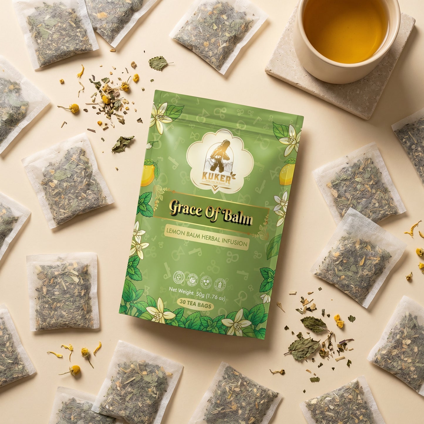 KUKER® Lemon Balm Tea 30 Tea Bags | 50g