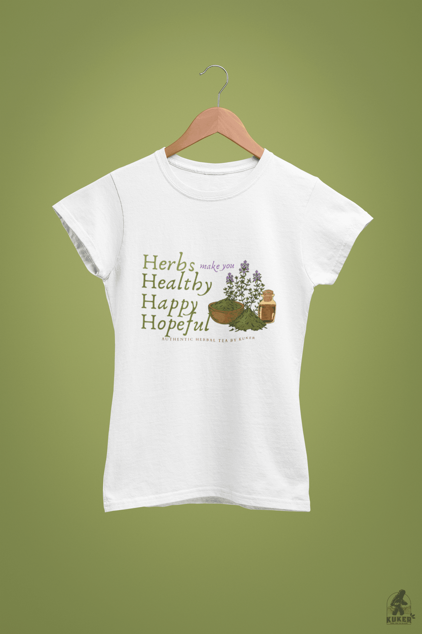 T-shirt "Herbs make you Healthy, Happy, Hopeful" - Kuker Shop
