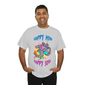 Yoga Unisex Heavy Cotton Tee Shirt My Happy Mind Happy Soul Mandala Shirt Spiritual Yoga Mantra Gift for Yoga Instructor