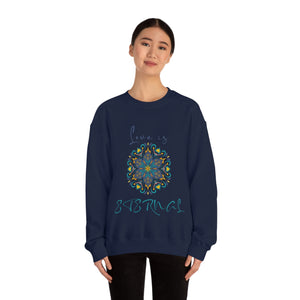 Yoga Unisex Heavy Blend™ Crewneck Sweatshirt  Love Is Eternal Mandala Hoodie Yoga Mantra Gift for Yoga Instructor