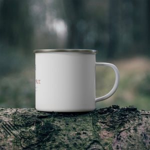 Free Spirit Enamel Camping Mug Yoga Mug for Tea Yoga in the Mountains Meditation Practice Mug