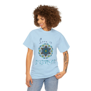 Yoga Unisex Heavy Cotton Tee Shirt Love Is Eternal Mandala Shirt Spiritual Yoga Mantra Gift for Yoga Instructor