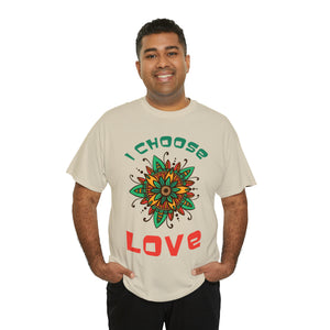 Spiritual Yoga Shirt I Choose Love Unisex Heavy Cotton Tee Mandala Shirt Yoga Mantra Gift for Yoga Instructor