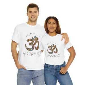 Yoga Unisex Heavy Cotton Tee Shirt My Nature Is Happiness Mandala Shirt Spiritual Yoga Mantra Gift for Yoga Instructor