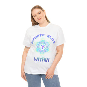 Yoga Unisex Heavy Cotton Tee Shirt Infinite Bliss Within Mandala Shirt Spiritual Yoga Mantra Gift for Yoga Instructor