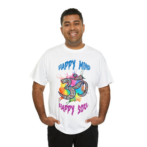 Yoga Unisex Heavy Cotton Tee Shirt My Happy Mind Happy Soul Mandala Shirt Spiritual Yoga Mantra Gift for Yoga Instructor