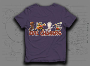 "Evil Chasers" Organic Cotton T-shirt with KUKERI