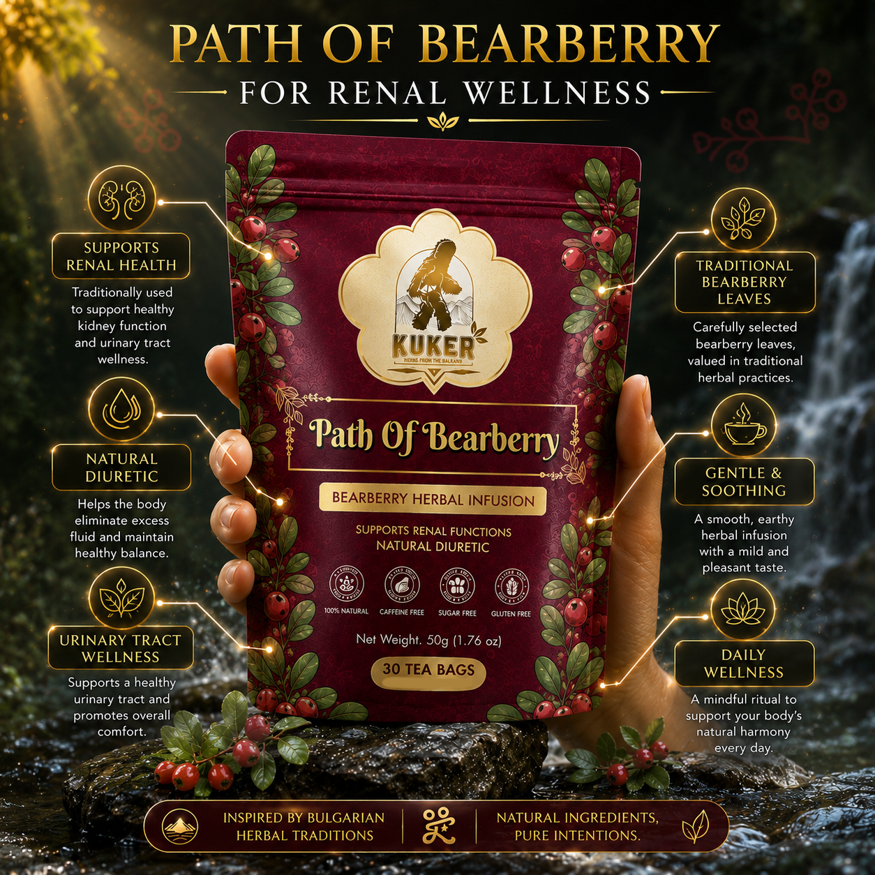 KUKER® Path of Bearberry Tea 30 Tea Bags | 50g