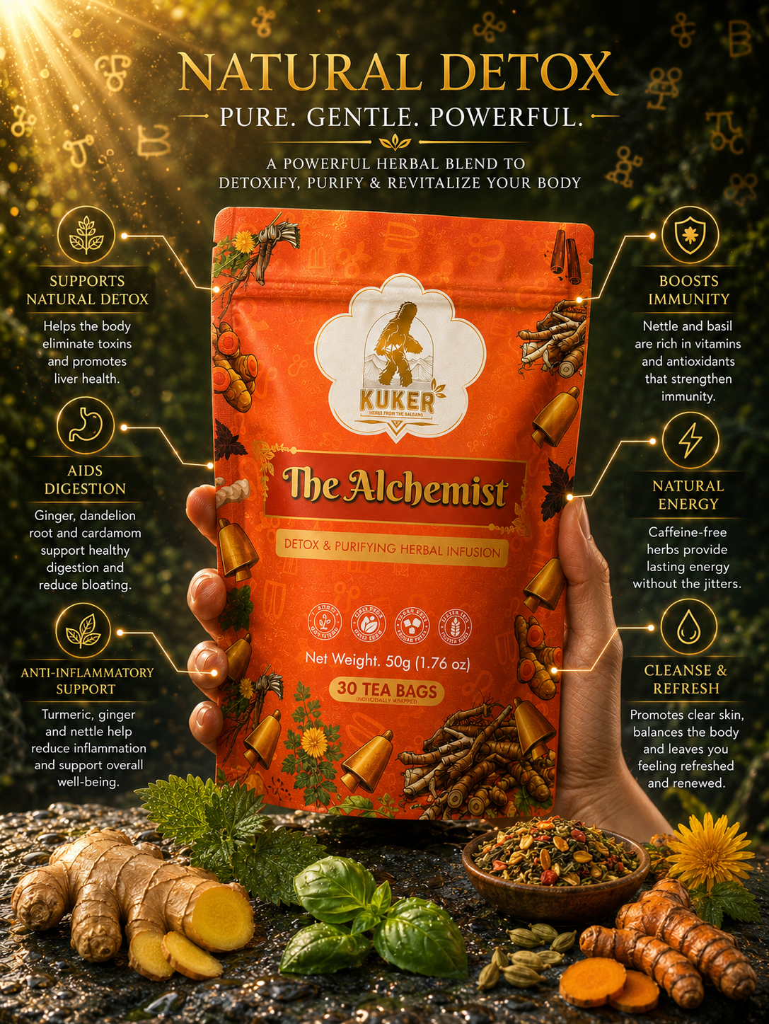 KUKER® Alchemist Tea 30 Tea Bags | Detox Tea
