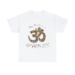 Yoga Unisex Heavy Cotton Tee Shirt My Nature Is Happiness Mandala Shirt Spiritual Yoga Mantra Gift for Yoga Instructor
