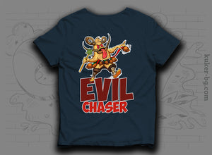 "Evil Chaser" Organic Cotton T-shirt with KUKER