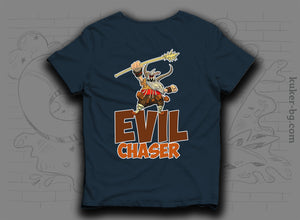 "Evil Chaser" Organic Cotton T-shirt with KUKER | 2