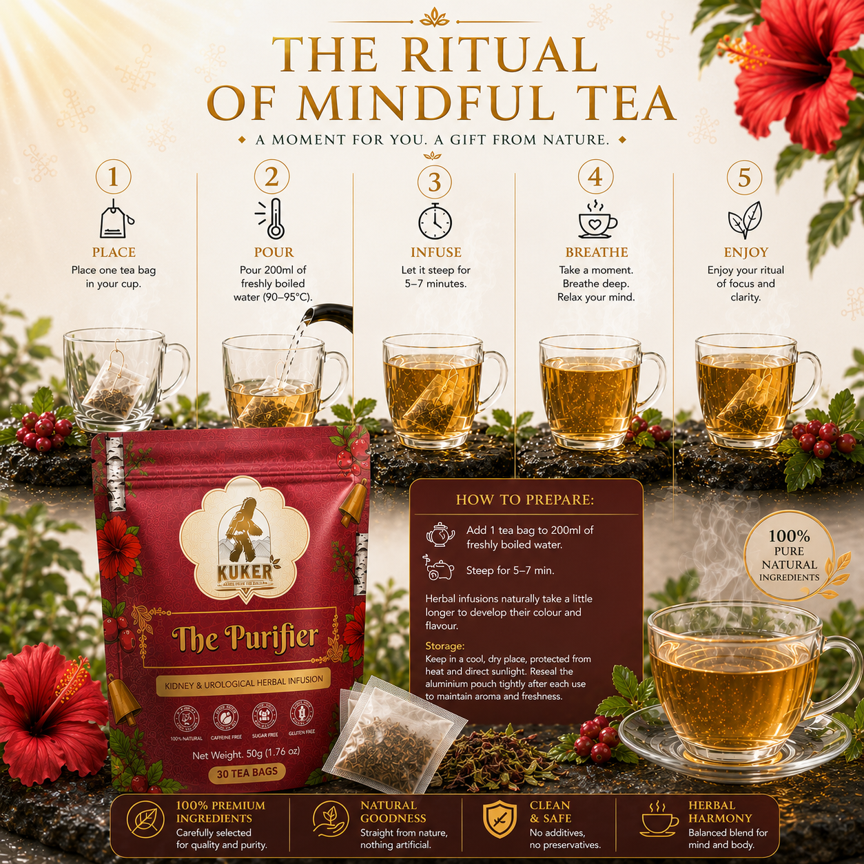 THE PURIFIER Kidney & Urological Tea 30 Tea Bags