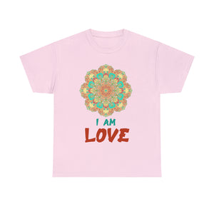 Yoga Unisex Heavy Cotton Tee Shirt I Am Love Mandala Shirt Spiritual Yoga Mantra Gift for Yoga Instructor