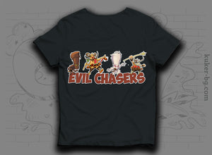 "Evil Chasers" Organic Cotton T-shirt with KUKERI