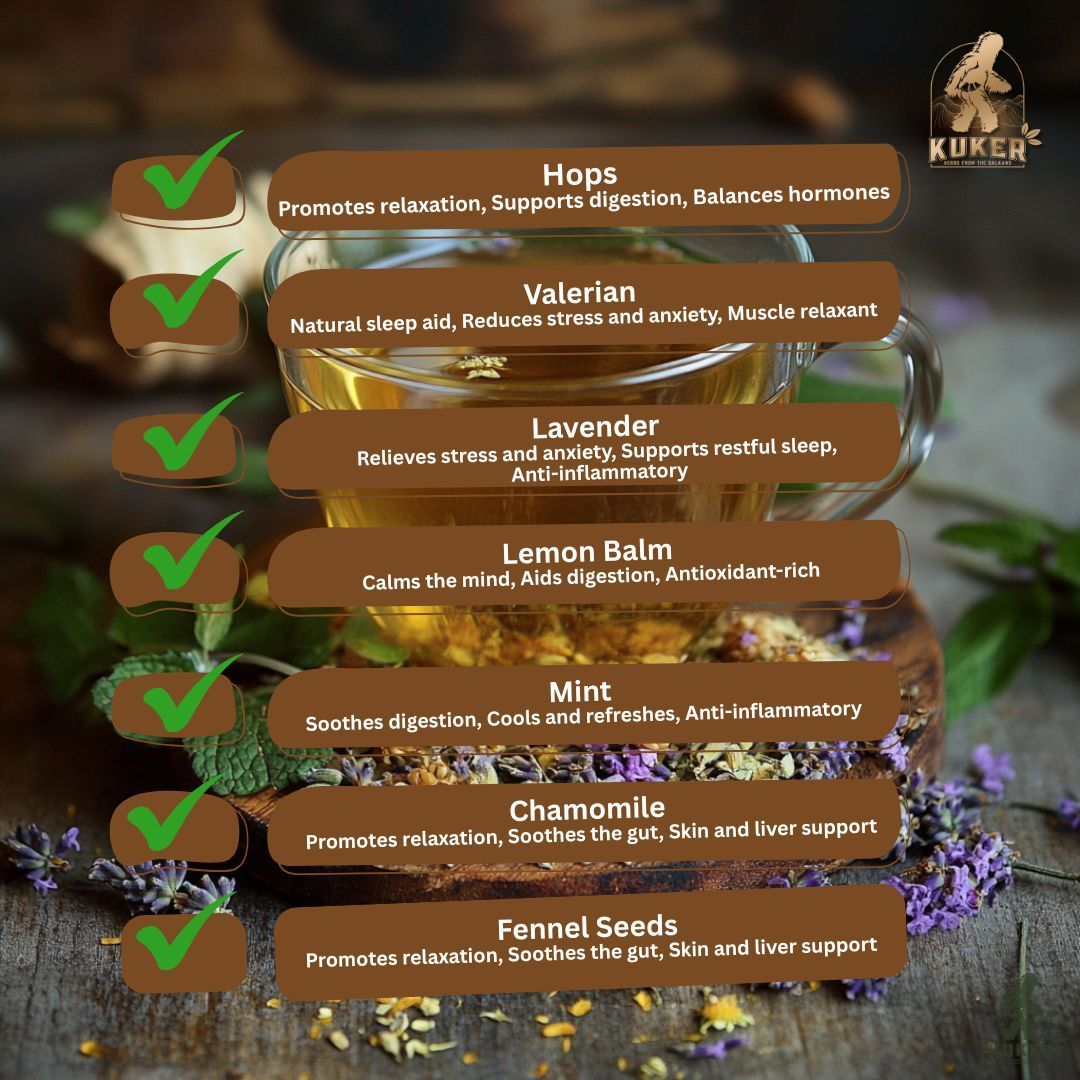 KUKER® Anti-Stress Tea 100g Loose Leaf | Relaxing Herbal Tea for Stress Relief & Anxiety