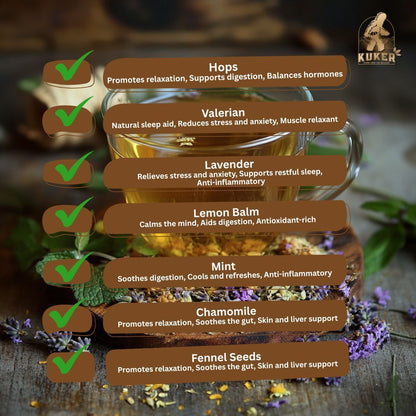 KUKER® Anti-Stress Tea 100g Loose Leaf | Relaxing Herbal Tea for Stress Relief & Anxiety