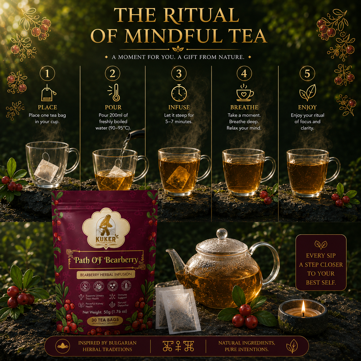 KUKER® Path of Bearberry Tea 30 Tea Bags | 50g
