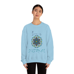 Yoga Unisex Heavy Blend™ Crewneck Sweatshirt  Love Is Eternal Mandala Hoodie Yoga Mantra Gift for Yoga Instructor