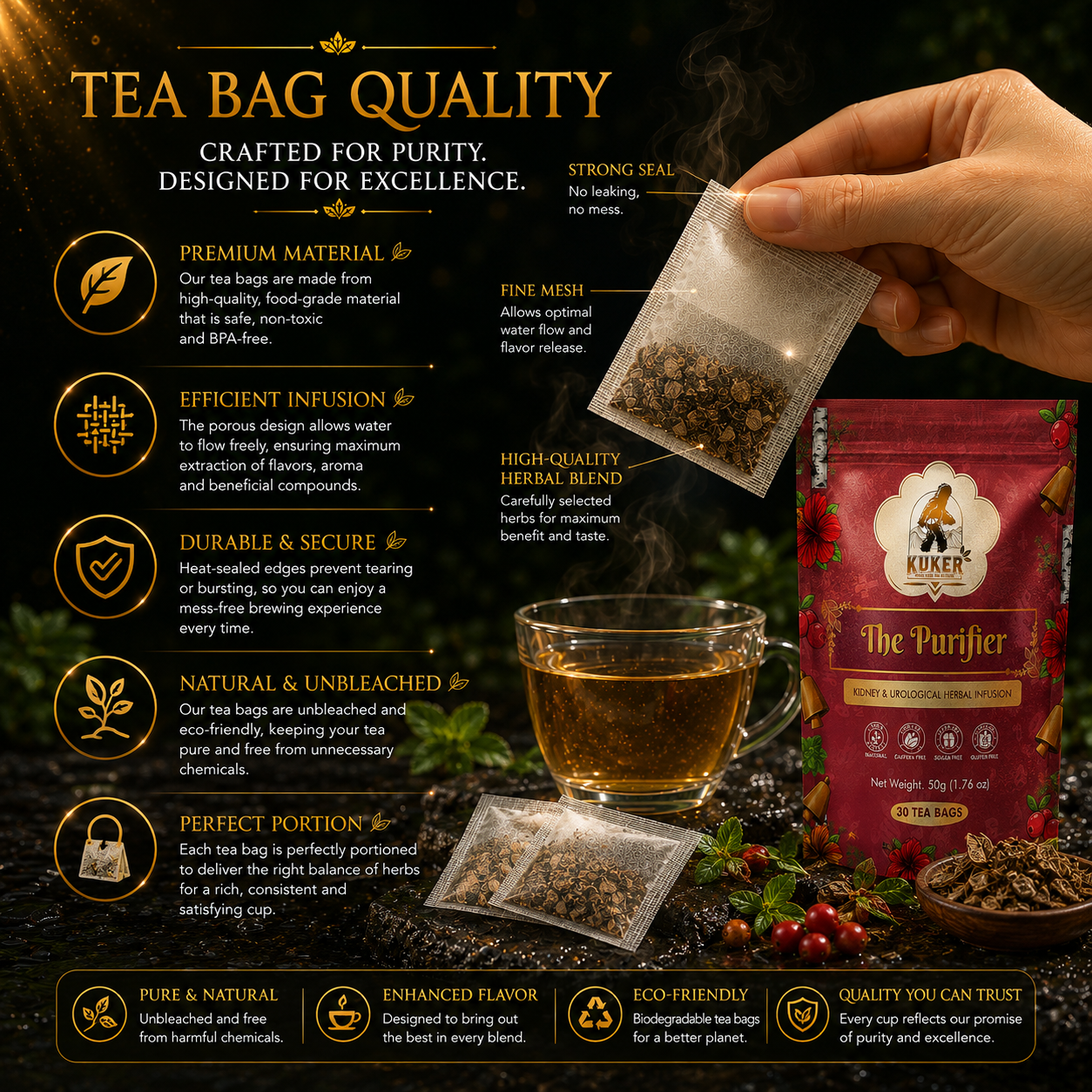THE PURIFIER Kidney & Urological Tea 30 Tea Bags