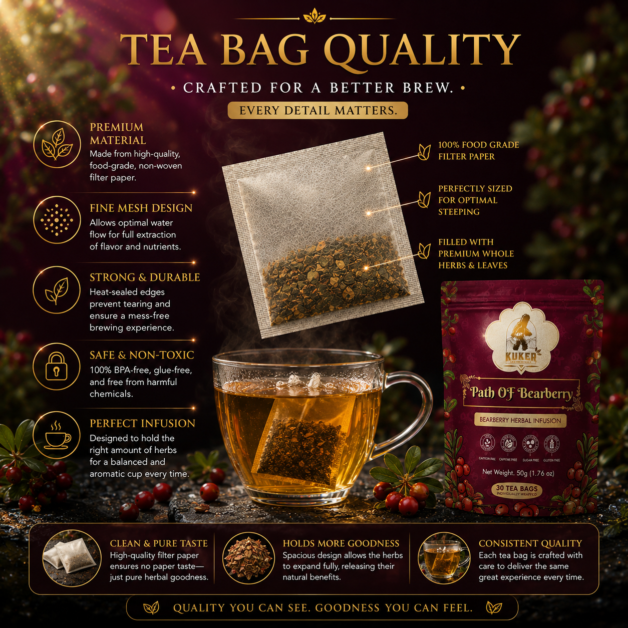 KUKER® Path of Bearberry Tea 30 Tea Bags | 50g
