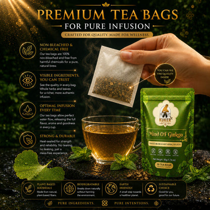 KUKER® Mind of Ginkgo Tea 30 Tea Bags | with Peppermint