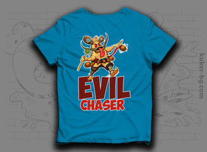 "Evil Chaser" Organic Cotton T-shirt with KUKER