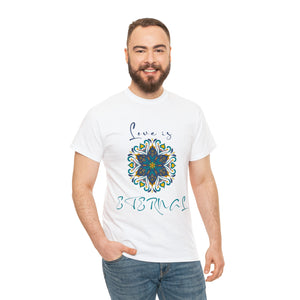 Yoga Unisex Heavy Cotton Tee Shirt Love Is Eternal Mandala Shirt Spiritual Yoga Mantra Gift for Yoga Instructor
