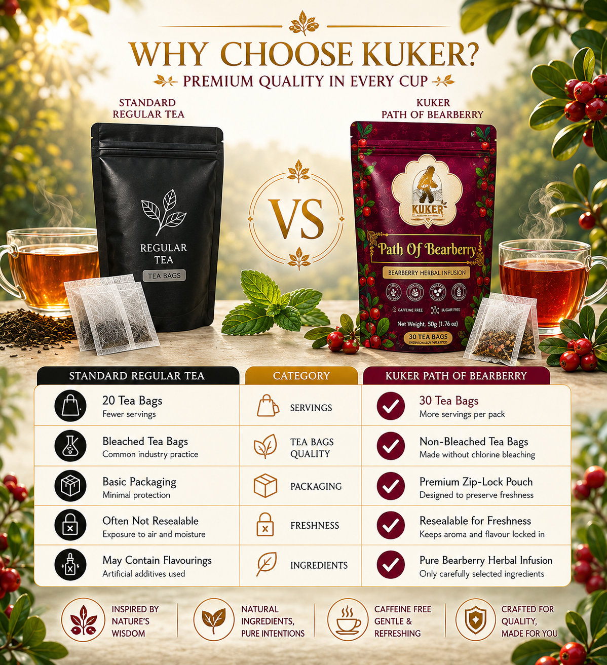 KUKER® Path of Bearberry Tea 30 Tea Bags | 50g