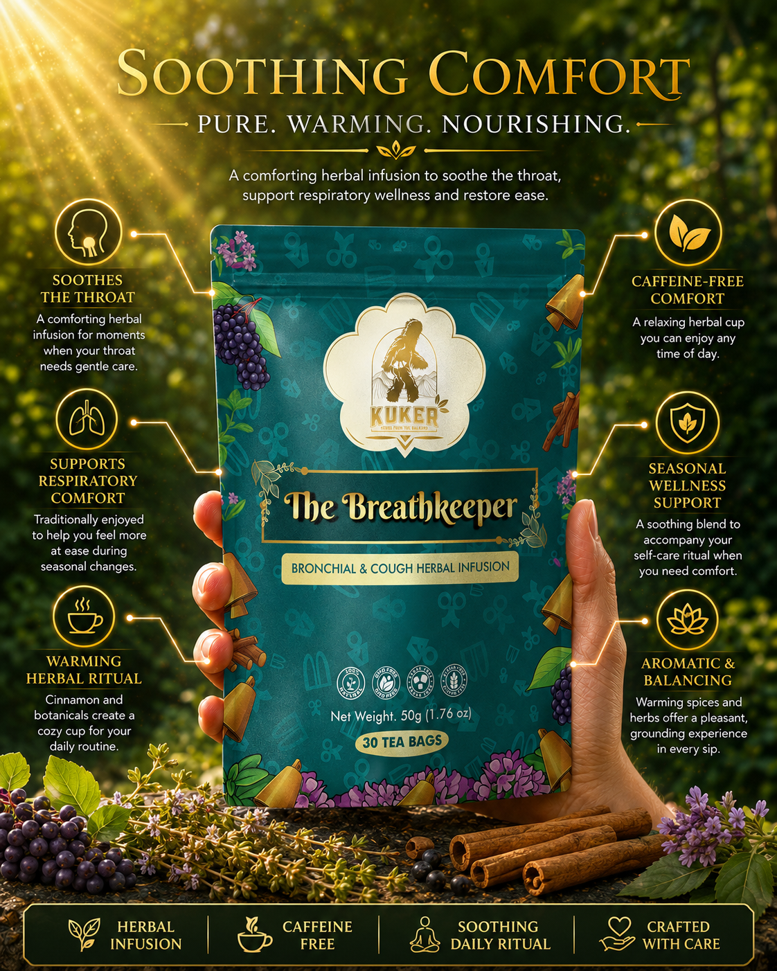 KUKER® Breathkeeper Bronchial Tea 30 Tea Bags | 50g