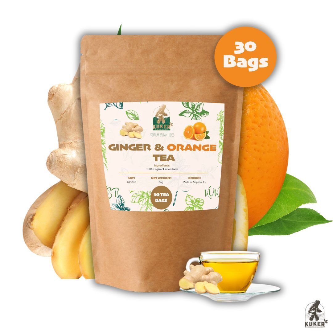 KUKER®  Ginger Tea with Orange 30 Tea Bags | 60g