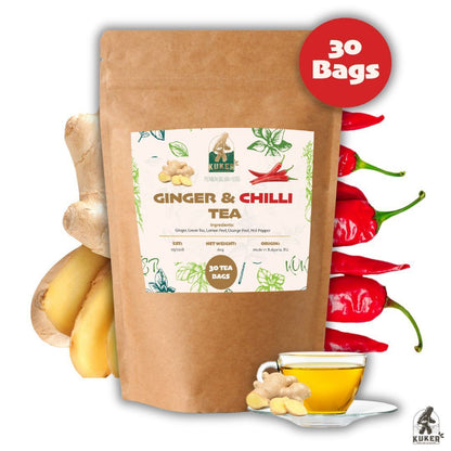 KUKER® Ginger Tea with Chilli 30 Tea Bags | 60g