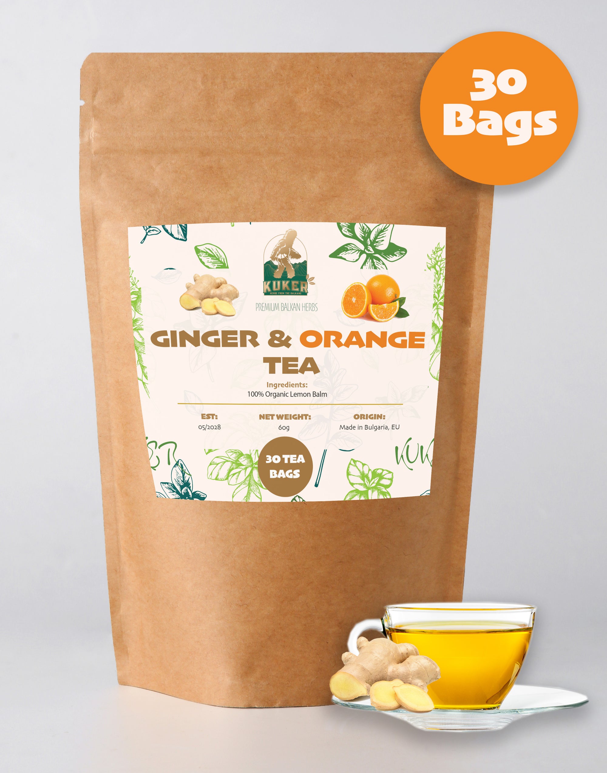 Ginger Tea with Orange 30 Tea Bags 60g