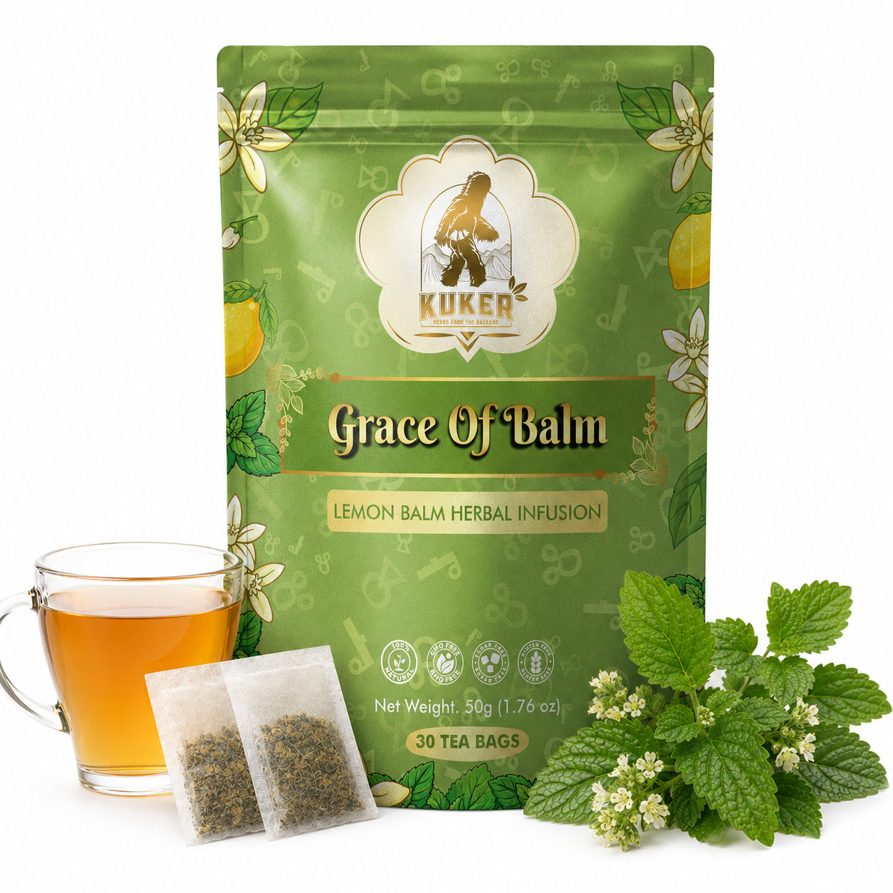 KUKER® Lemon Balm Tea 30 Tea Bags | 50g