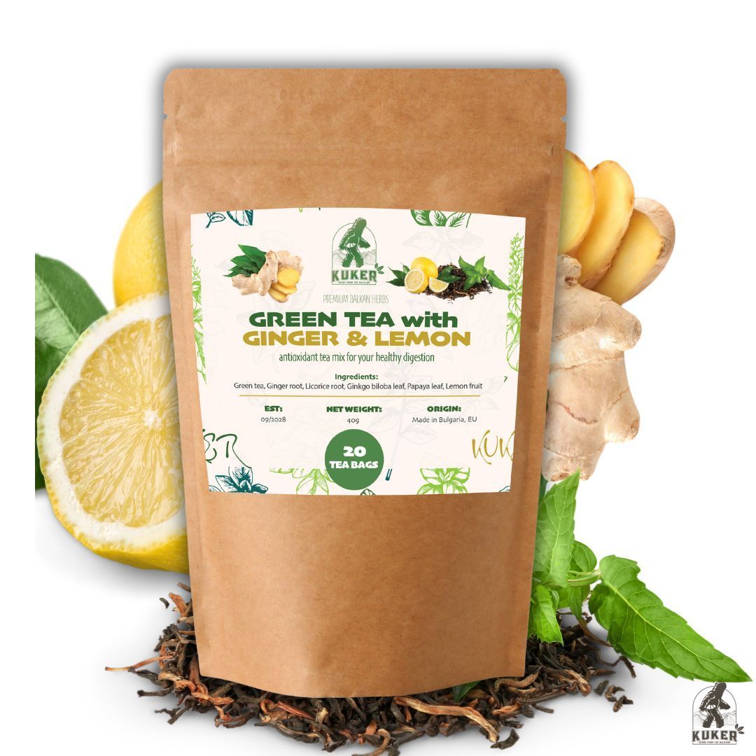 KUKER® Green Tea with Ginger & Lemon 20 Bags | 40g