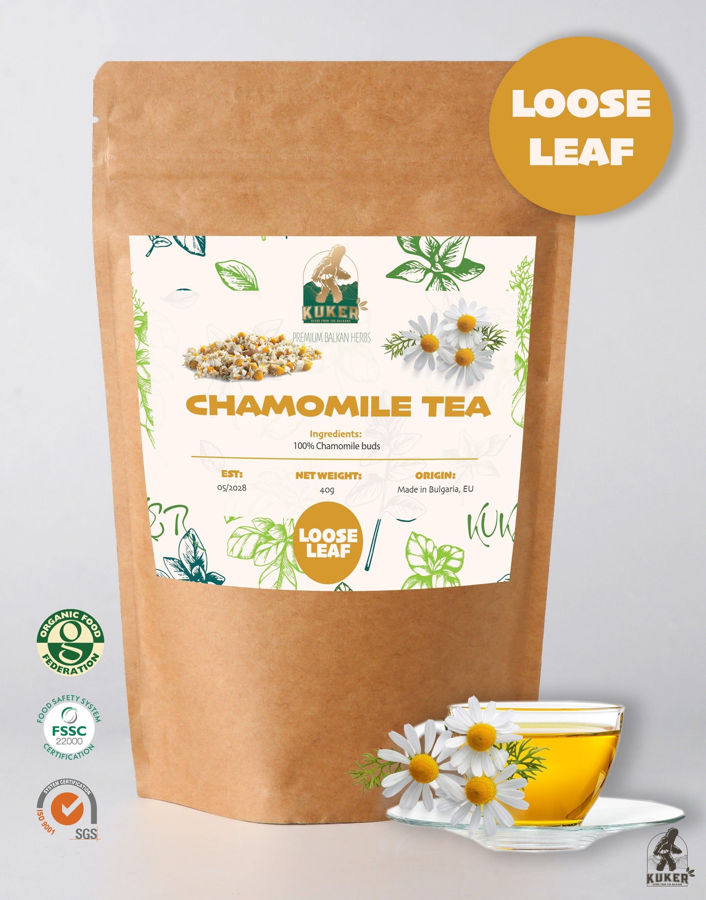 KUKER® Chamomile Tea 40g | Dried Flowers