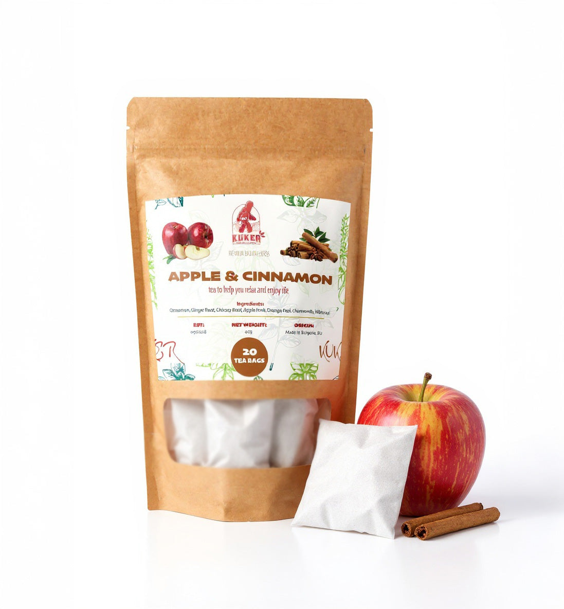 KUKER® Apple Cinnamon Tea 20 Bags | 40g