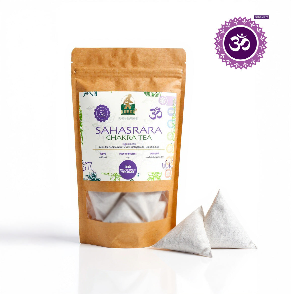 Crown Chakra Tea 20 Biodegradable Bags | 30g Sahasrara Balance Yoga Tea