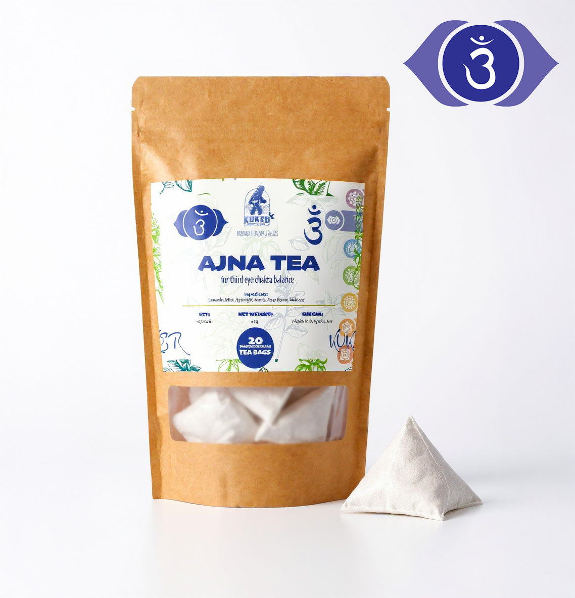 Third Eye Chakra Tea 20 Biodegradable Bags | 30g | Ajna Balance Yoga Tea