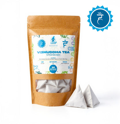 Throat Chakra Tea 20 Biodegradable Bags | 30g Vishuddha Balance Yoga Tea