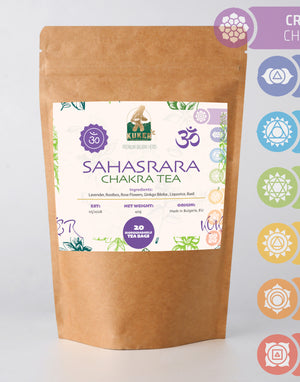 Crown Chakra Tea 30g | Sahasrara Balance Yoga Tea | 20 Biodegradable Bags