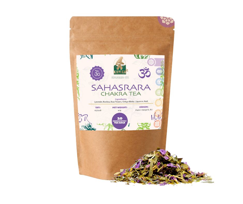 Crown Chakra Tea 30g | Sahasrara Balance Yoga Tea | 20 Biodegradable Bags