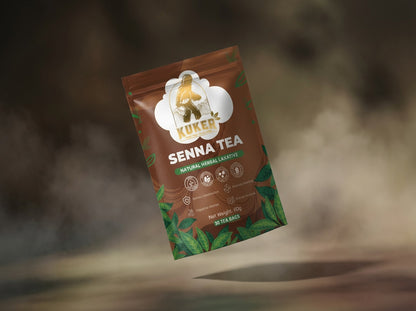 Kuer Senna Tea package with a dark background
